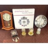 Selection of wall and mantel clocks, all untested