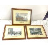 Set 3 Lowry prints, approximate measurement of frame: 12 by 15.5 inches