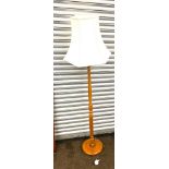 Oak standard lamp with shade