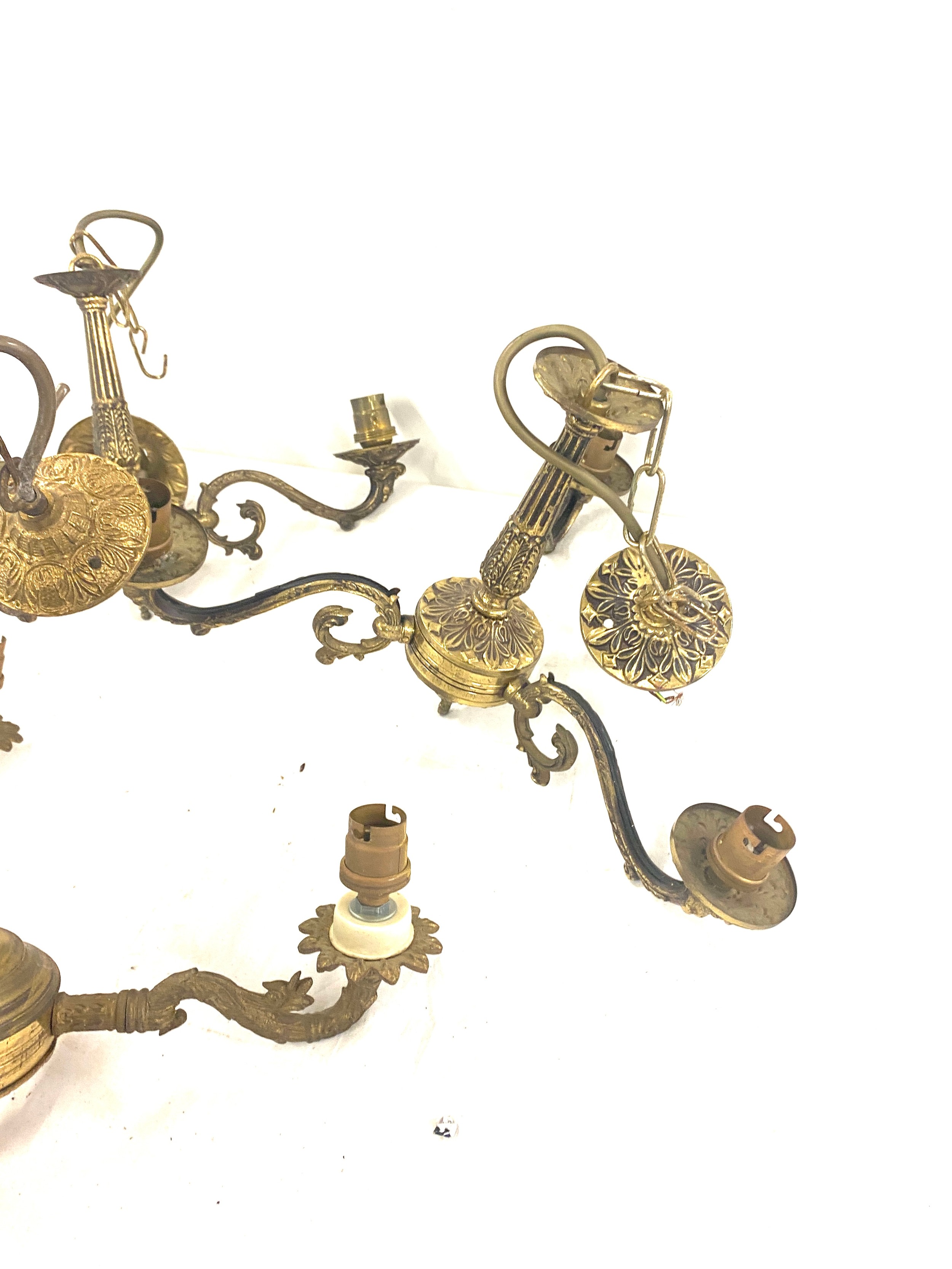 4 Brass ceiling lights - Image 2 of 3