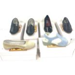 Selection of 6 pairs of ladies shoes assorted sizes and colours