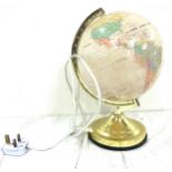 Small lit up Globe, approximate height 13 inches