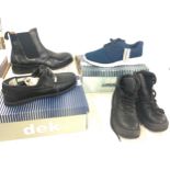 Pair of 4 boxed mens shoes assorted sizes and colours