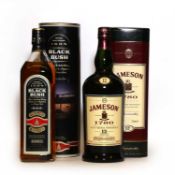 Two bottles of Irish Whiskey, to include Jameson, 1780 reserve and Bushmills, Black Bush