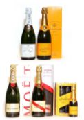 Assorted non-vintage Champagne, to include: Veuve Clicquot Ponsardin and four various others