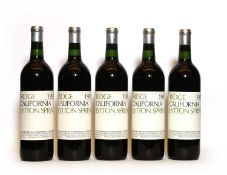 Lytton Springs, Ridge, Dry Creek Valley, California, 1997, five bottles