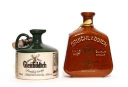 Bruichladdich, Single Malt Scotch Whisky, Aged 15 Years, one ceramic decanter and one other