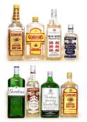 Assorted Gin and Vodka, to include various old bottlings of Gordons Gin, eight bottles in total