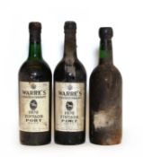 Warres, Vintage Port, 1970, three bottles (one lacking label, details on capsule)