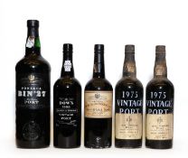 Assorted to include: Butler & Nephew & Co, Vintage Port, 1975, two bottles and three various others
