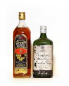 Assorted spirits; Gordons, 1970s bottling and Black Bush, 1980s bottling, two bottles in total