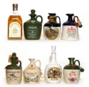 The Edradour, Scotch Whisky, Aged 10 Years, one ceramic flagon and seven various others