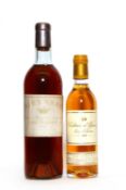 Chateau Rieussec, Sauternes, 1969, one bottle and Chateau d'Yquem, Sauternes, 1995, one half bottle