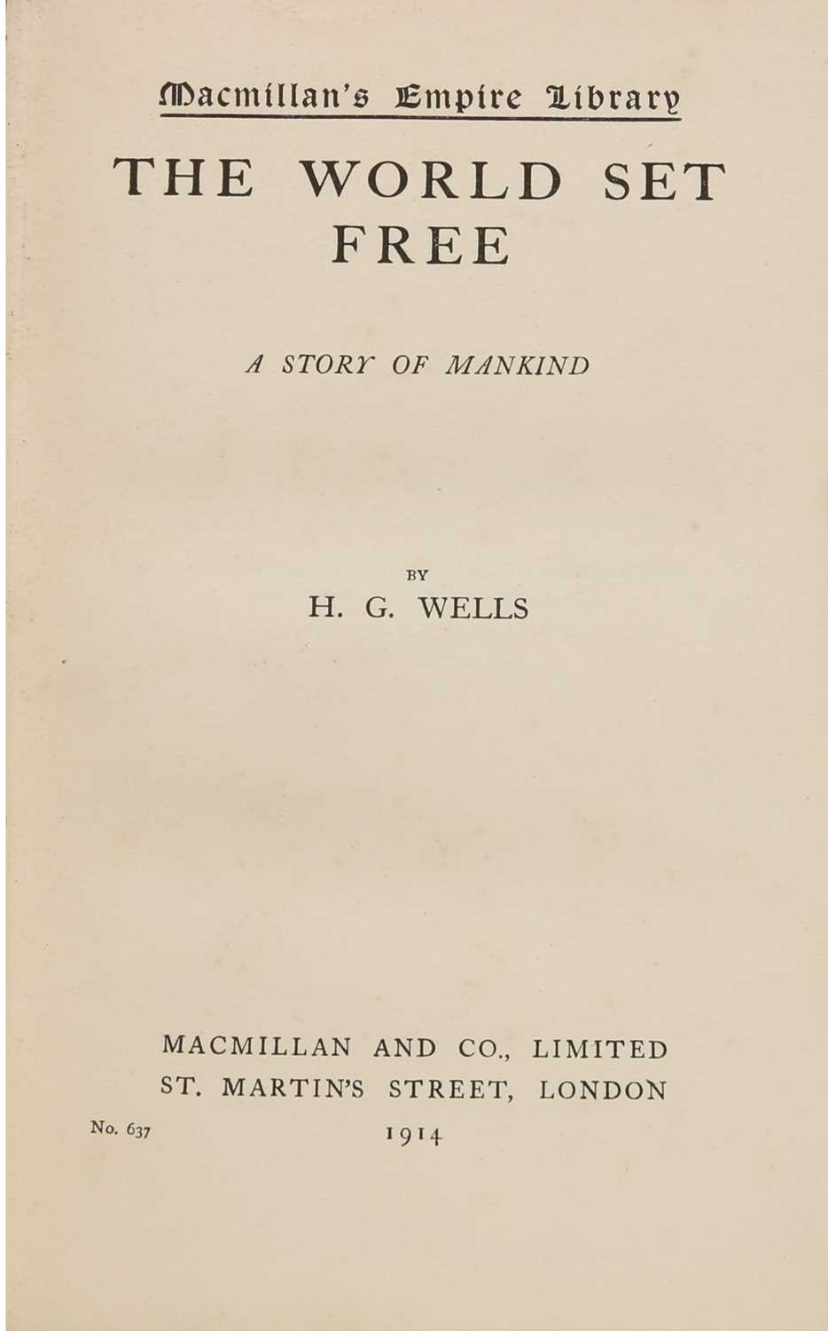 H. G. WELLS, First editions: - Image 4 of 4
