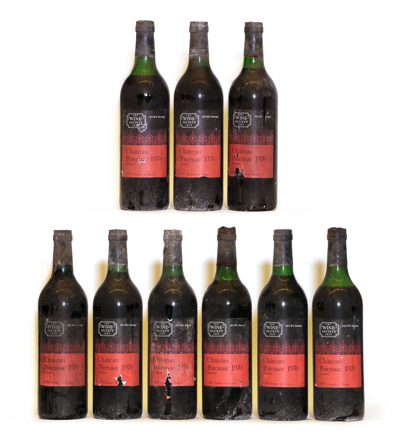 Chateau Potensac, Medoc, 1970, nine bottles