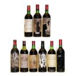 Assorted Red Bordeaux: Chateau Bourgneuf, Pomerol, 1982, one bottle and eight various others