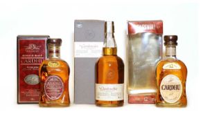 Assorted Scotch Whisky: Cardhu, Single Highland Malt, 12 Years Old, 1 bottle and 2 various others