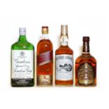 Assorted Spirits: Johnnie Walker, Red Label, Old Scotch Whisky, 1970s bottling and 3 various others