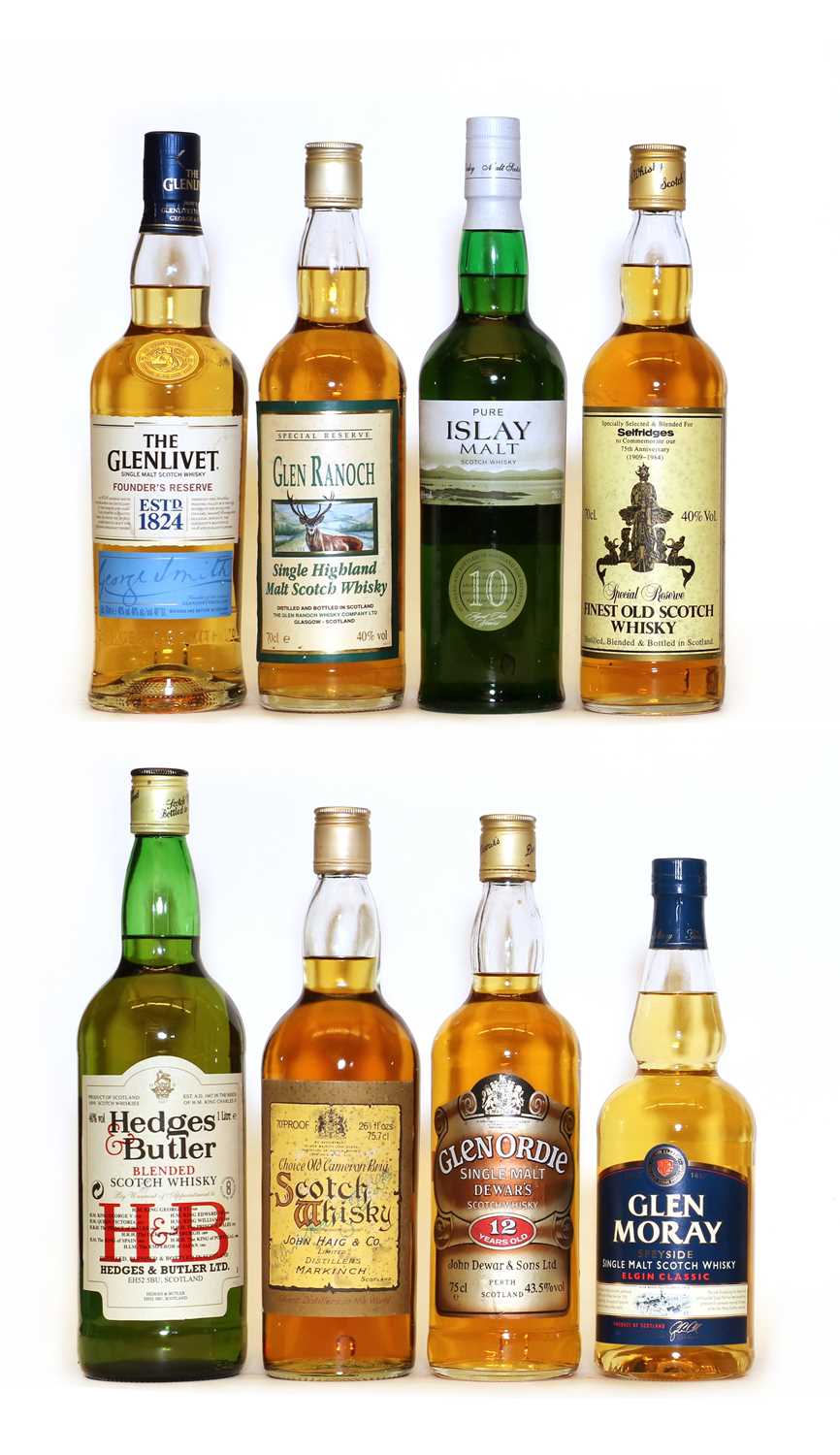 Assorted whisky: Glenordie, 12 Years Old, 1980s bottling, one bottle and seven various others