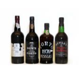 Assorted Vintage Port: Dows, Vintage Port, 1975, one bottle and three various others