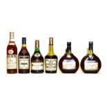 Assorted Brandy: Hine, Three Star Cognac, 1970s, 24 fl. ozs, one bottle and four various others