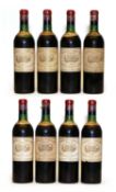 Chateau Margaux, 1er Cru Classe, Margaux, 1969, eight bottles