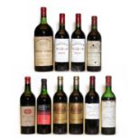 Assorted Bordeaux: Chateau Rauzan Segla, Margaux, 1957, one bottle and nine various others