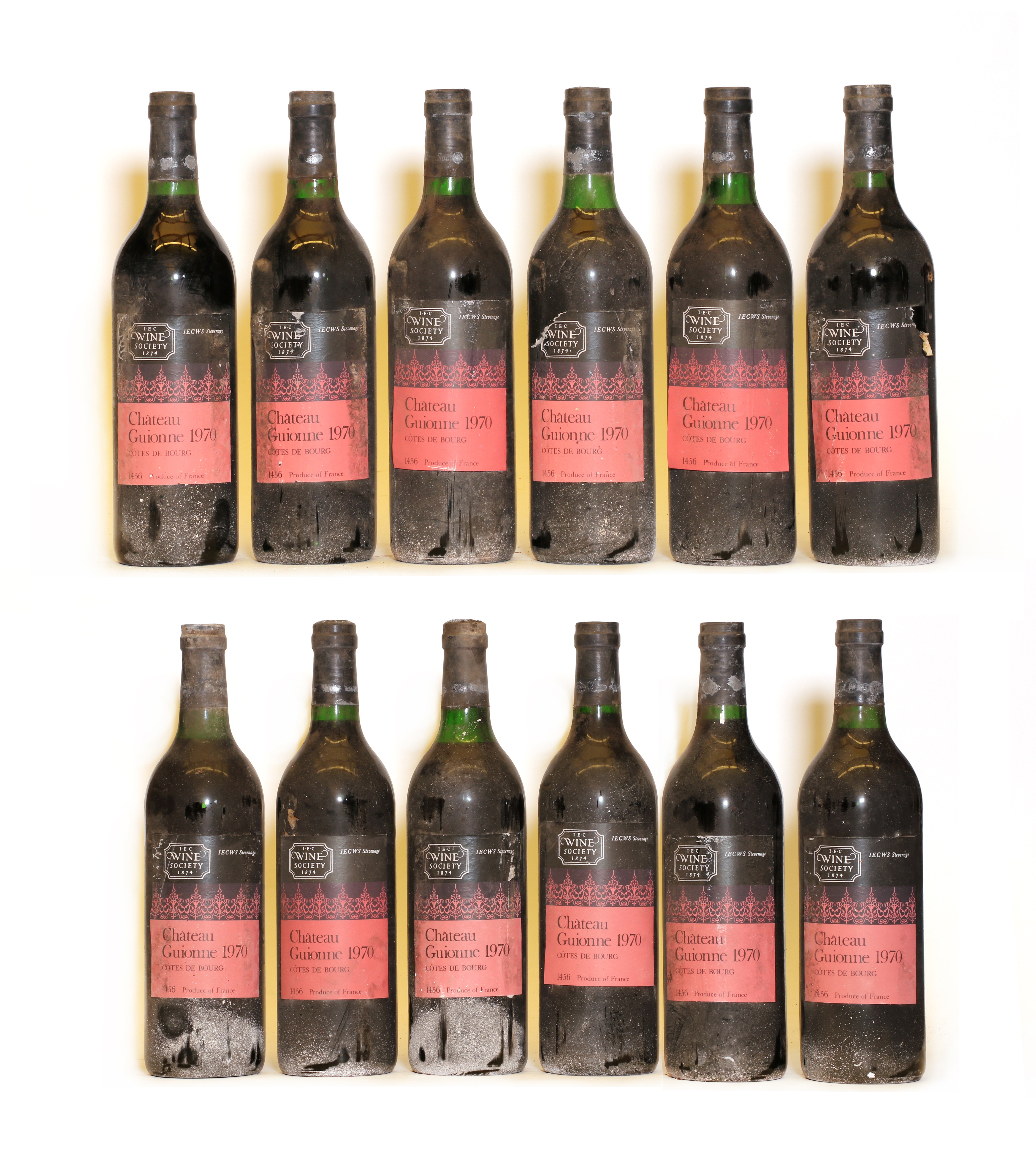 Chateau Guionne, Cotes de Bourg, 1970, twelve bottles