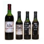 Chateau Durfort Vivens, 1967, three half bottles and Chateau Beychevelle, 1970, one bottle