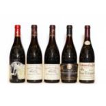 Assorted Chateauneuf-du-Pape: Domaine du Caillou, 1996, two bottles and three various others