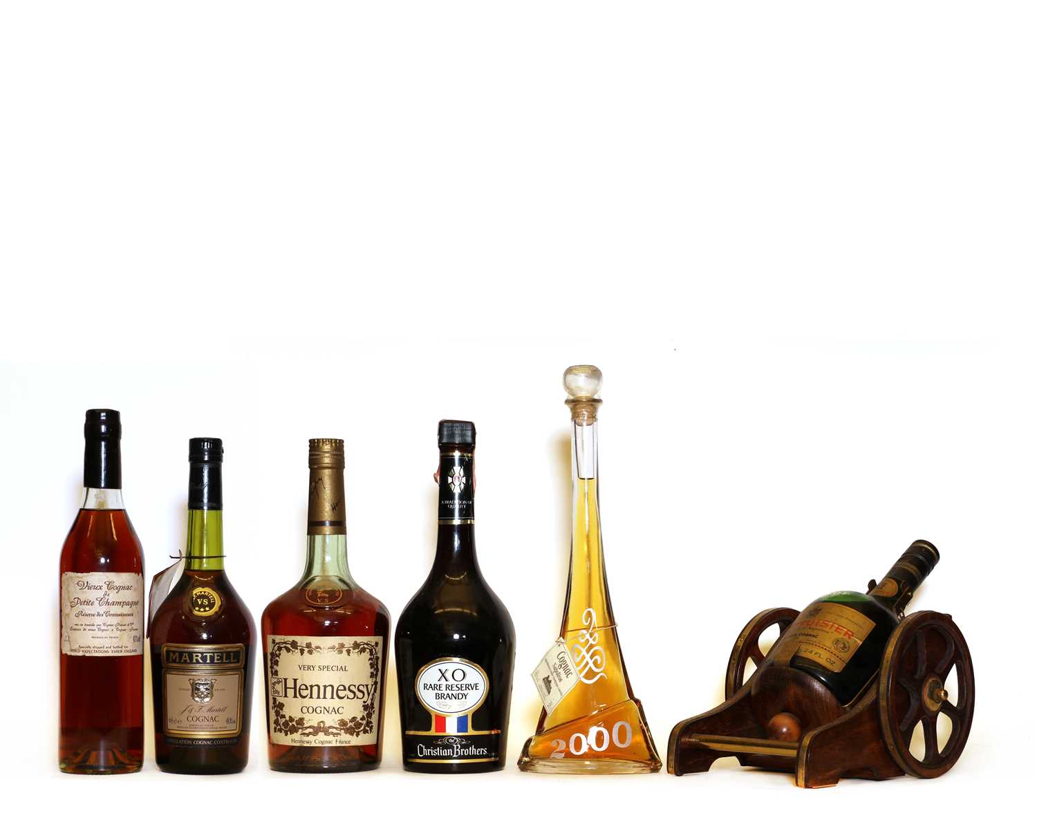 Assorted Cognac: Courvoisier, VSOP Liqueur Cognac, 1970s bottling, one bottle and 5 various others