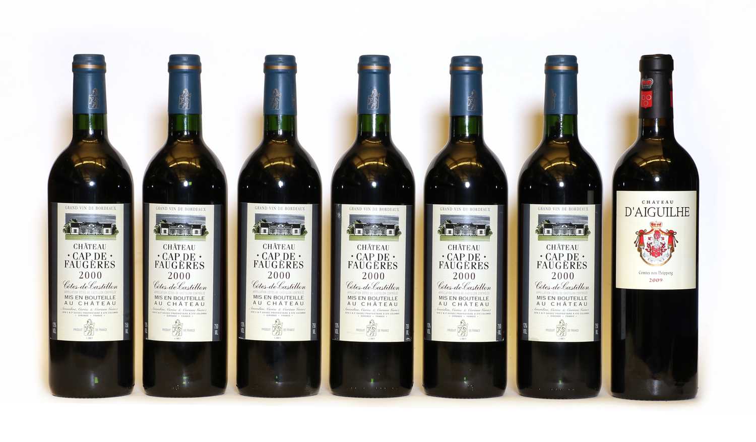 Chateau Cap de Faugeres, Cotes de Castillon, 2000, six bottles and one various other