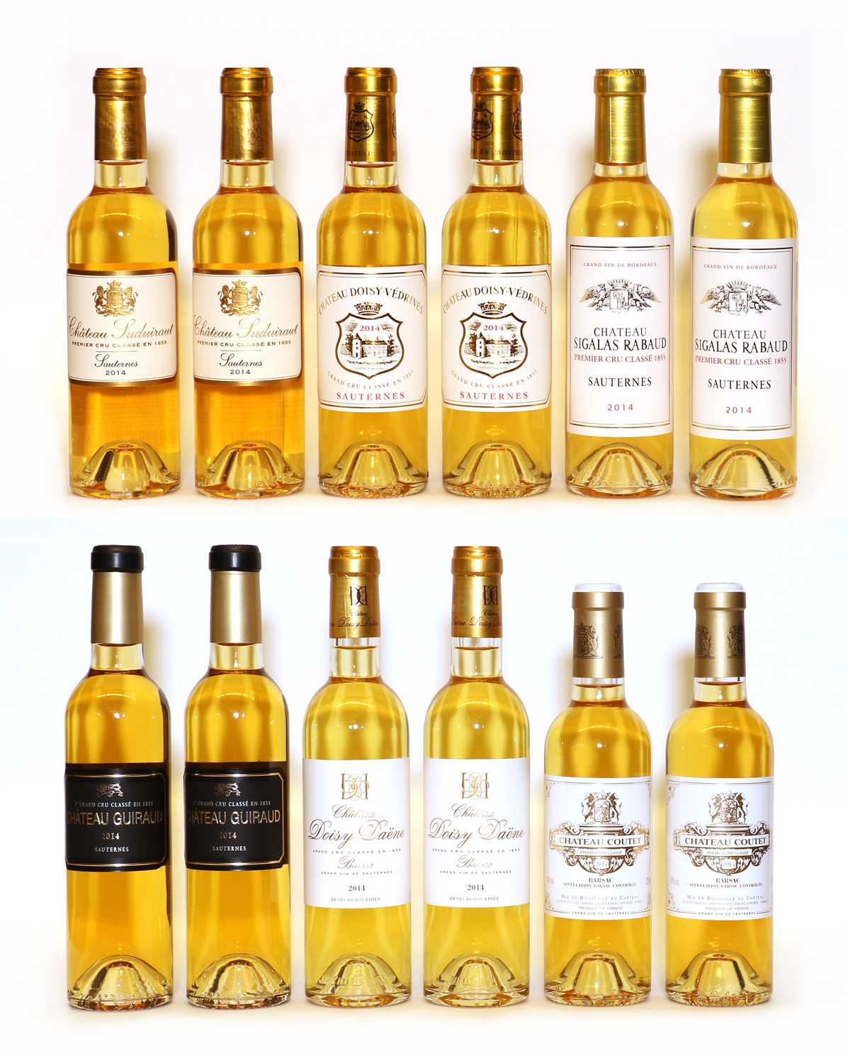 Assorted 2014 sweet wine to include Ch Guiraud, Ch Coutet and others, twelve half bottles in total