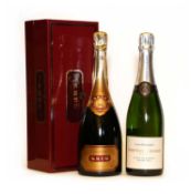 Krug, Grand Cuvee, Reims, NV and Fortnum and Mason, Blanc de Blancs Grand Cru, NV, one bottle each