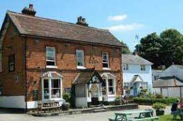 Dinner with wine at the Fox and Duck, Therfield Village, North Herts, for two people,