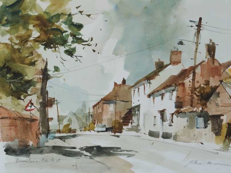 A watercolour painting by John Hoar of the winner’s house,