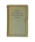 Sayers, Dorothy: Papers Relating to the Family of Wimsey, edited by Matthew Wimsey.