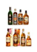 Assorted Whisky: Glenfiddich, Over 8 Years Old, one bottle and seven various others (8)