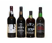 Assorted Vintage Port: Dows, Vintage Port, 1975, one bottle and three various others