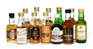 A collection of Scotch whisky miniatures, (12)