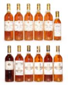 A collection of dessert wines: Chateau Filhot, 1990, (`1) and 11 variously sized others