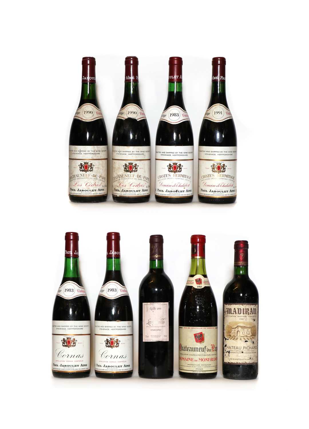 Rhone and Southern French wine: Cornas, Paul Jaboulet Aine, 1983, (2) and 7 various others