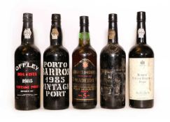 Assorted Port and Fortified Wine: Croft, Vintage Port, 1980, LN (1) and four various others