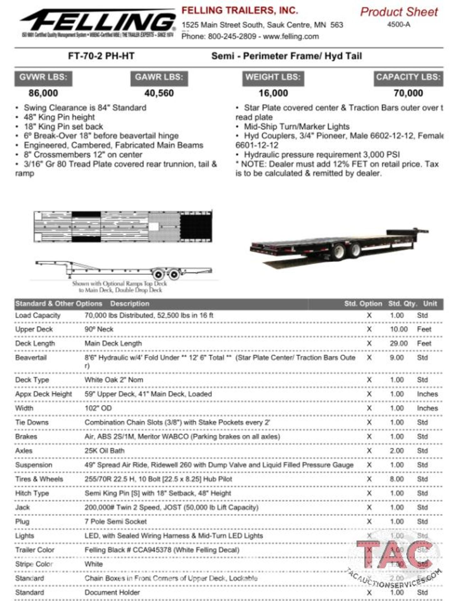 2014 Felling FT-70-2PH-HT Lowboy - Image 23 of 23