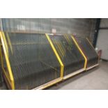 Four mobile 60 space glass transportation racks. Size 1300 x 1300 x 1500mm high.