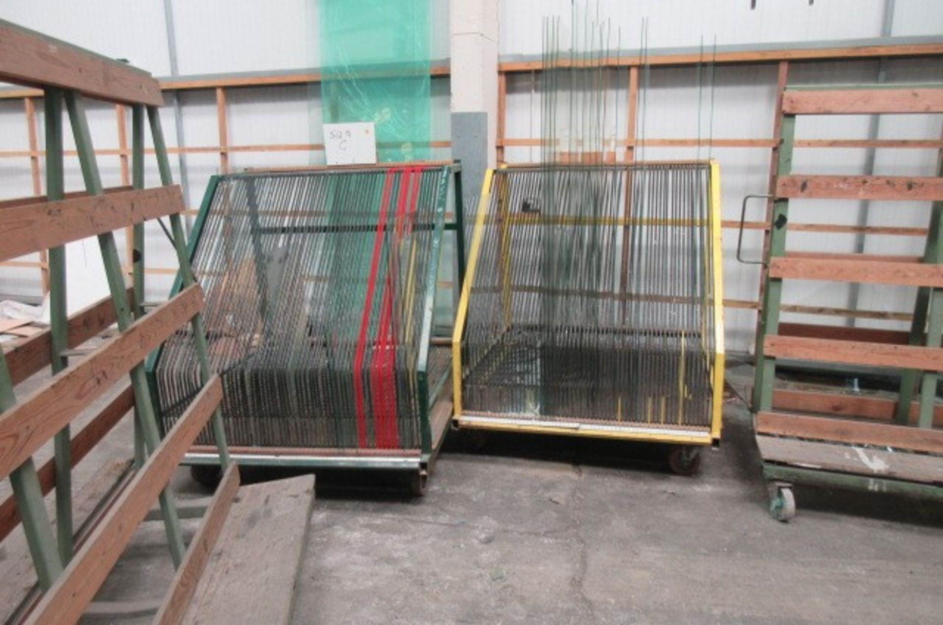 Four mobile 60 space glass transportation racks. Size 1300 x 1300 x 1500mm high. - Image 2 of 3