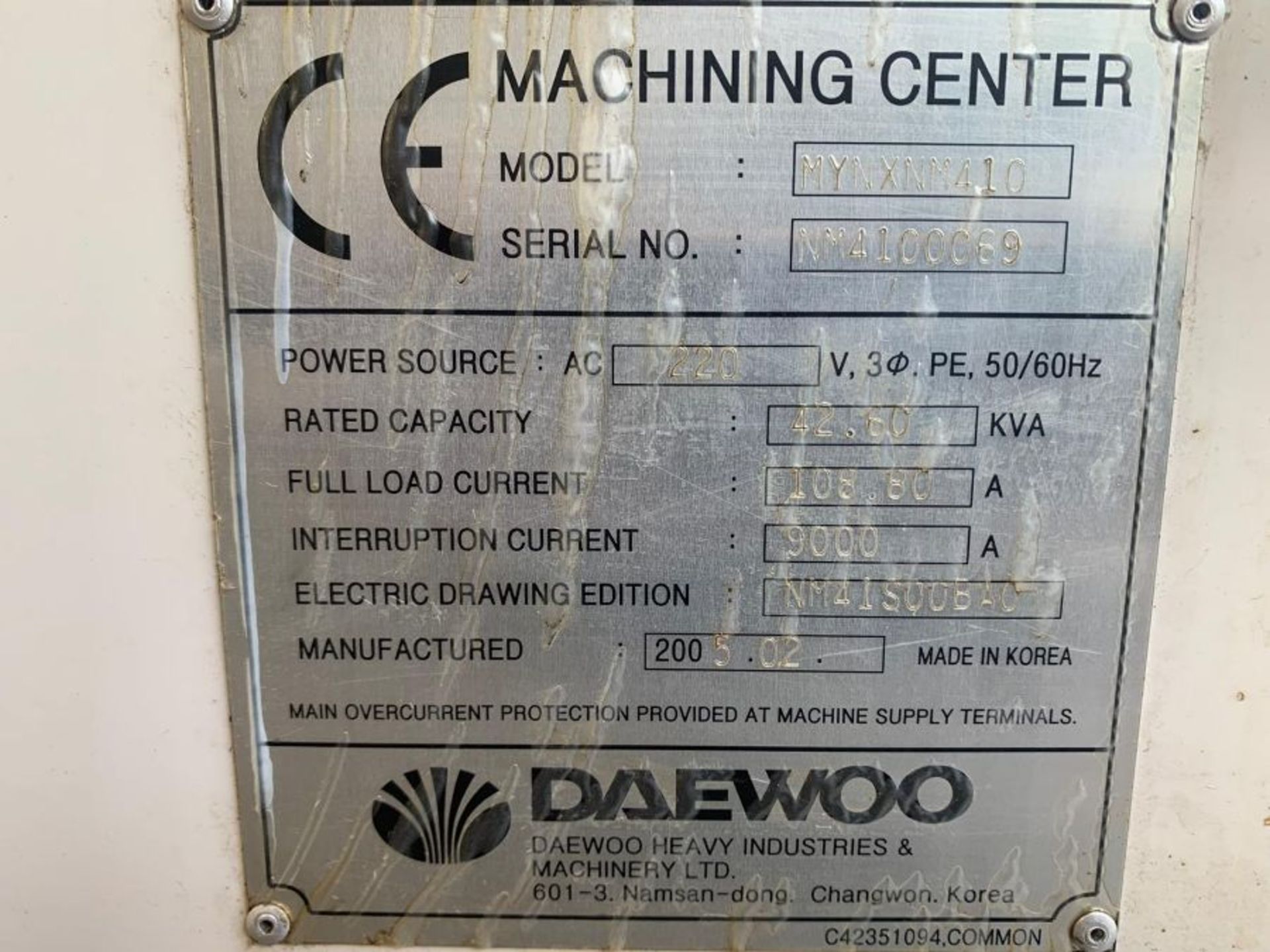 Daewoo Mynx NM410 CNC machining centre (2005) - Image 6 of 6
