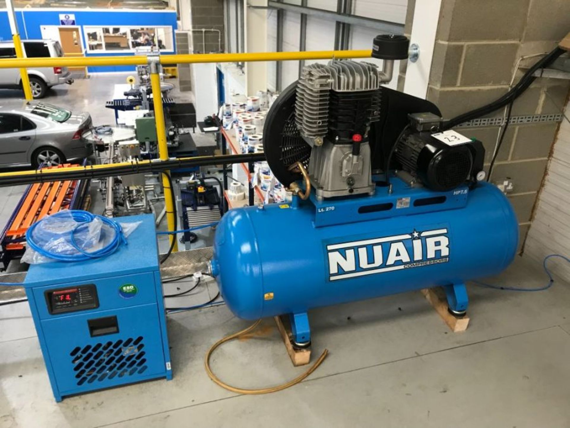 Nu Air NB10/270 receiver mounted air compressor with dryer (2019) - Image 6 of 7