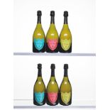 6 bottles 2002 Dom Perignon Andy Warhol