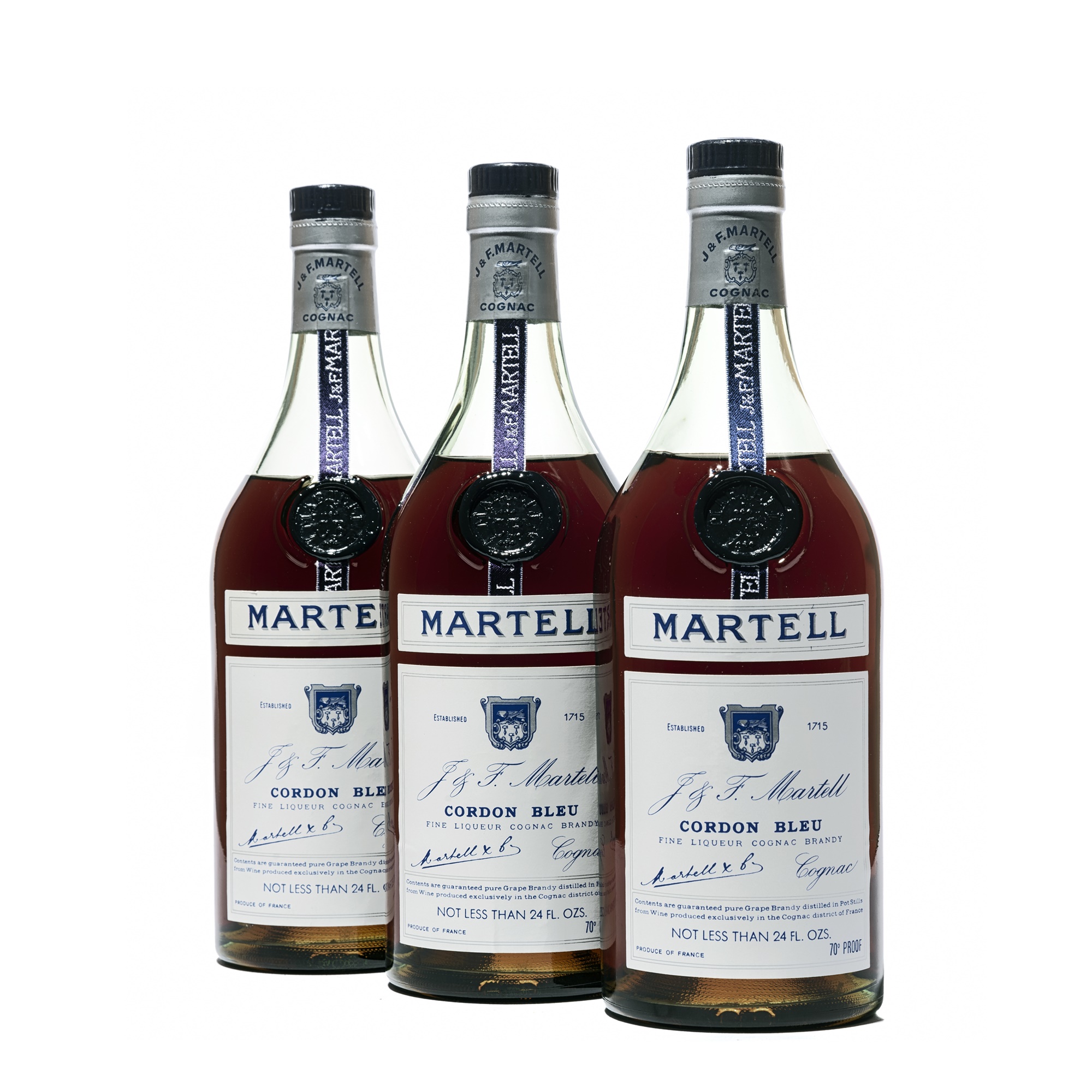 3 bottles Martell Cordon Bleu